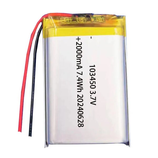 3.7V 103450 2000mAh Lithium Ion Polymer Battery - Image 2