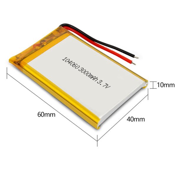 3.7V 104060 3000mAh Lithium Polymer Battery - Image 2