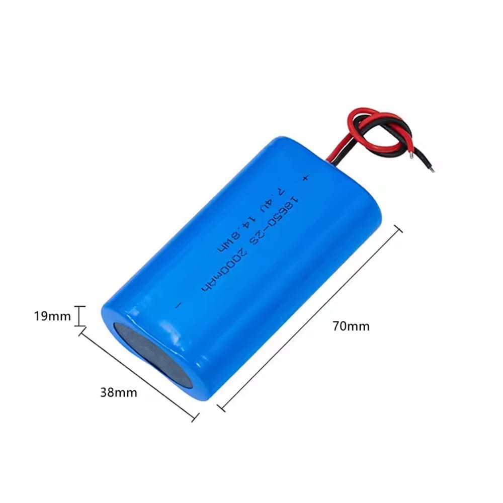 Li Ion 2S 7.4V 18650 2000mAh Battery for GPS Tracker Audio Speaker POS 3 7.4v 18650 dimension