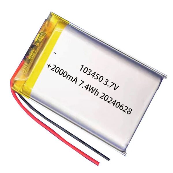 3.7V 103450 2000mAh Lithium Ion Polymer Battery