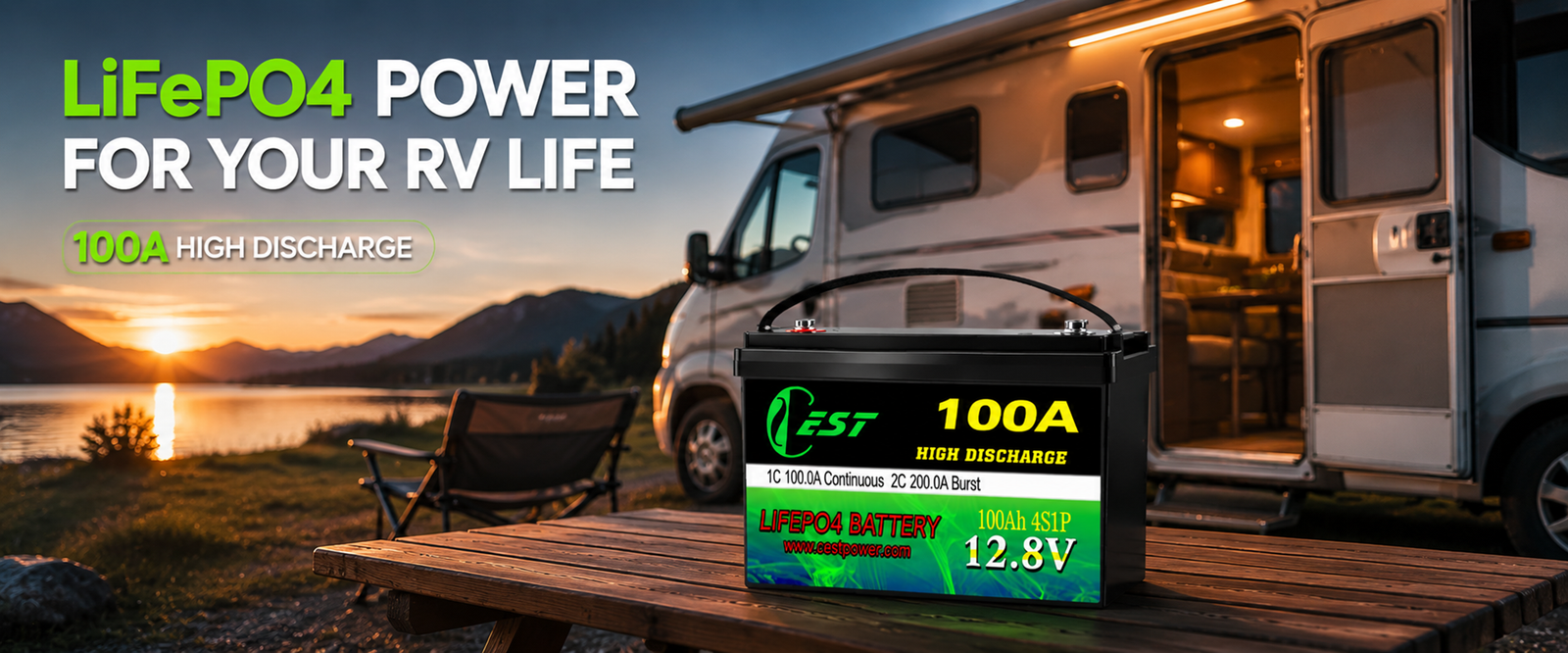 rv battery 12.8V 100Ah